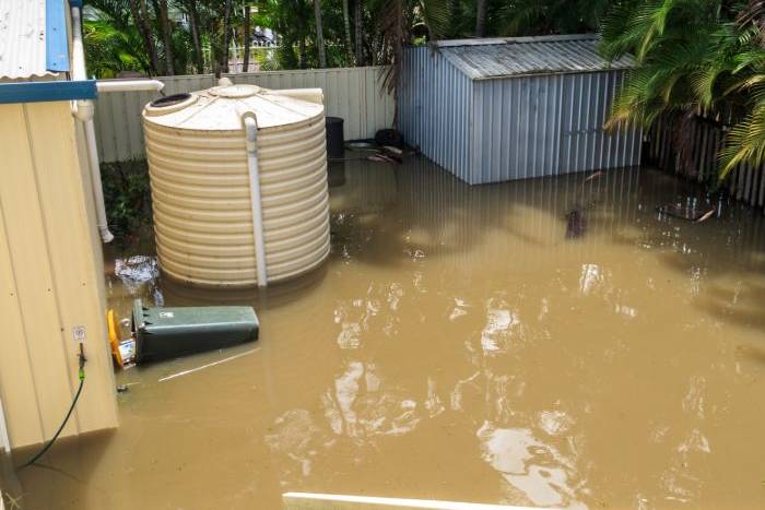 Adjuster for water damage doing an appraisal