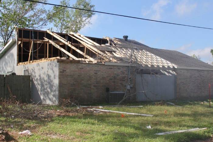 roof after storm damages